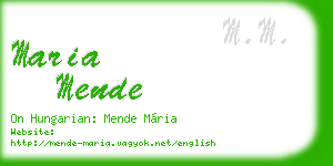 maria mende business card