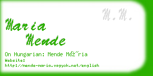 maria mende business card